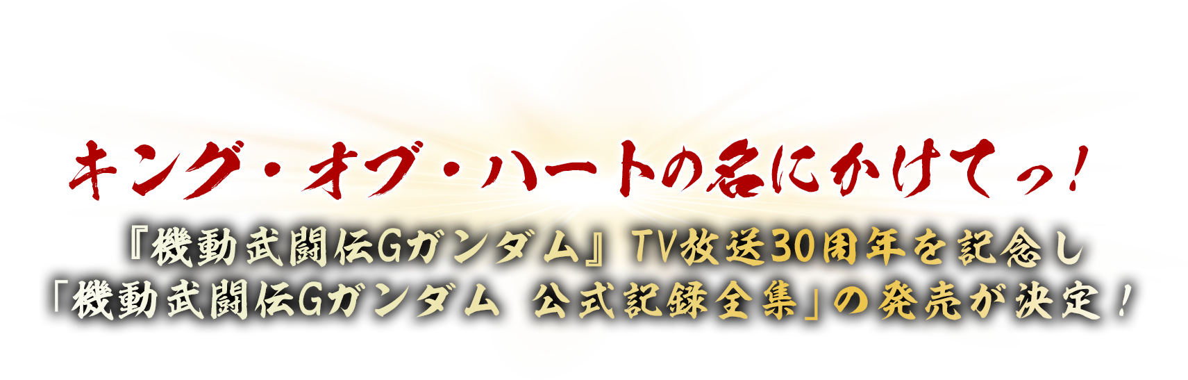 キング・オブ・ハートの名にかけてっ!『機動武闘伝Gガンダム』TV放送30周年を記念し「機動武闘伝Gガンダム公式記録全集」の発売が決定!