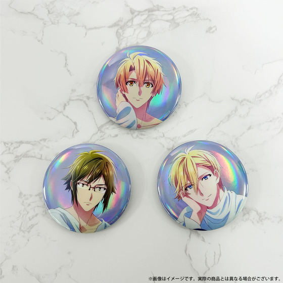 アニメ アイドリッシュセブン　MEMORIAL EXHIBITION オーロラ缶バッジセット （IDOLiSH7 B／3種セット）_画像2