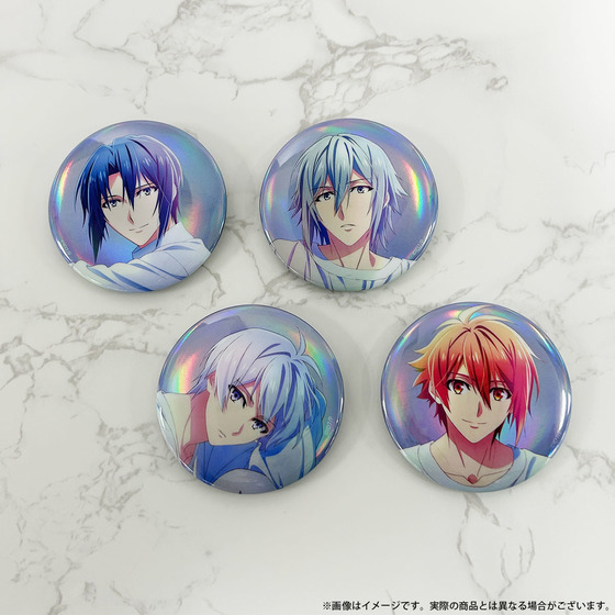 アニメ アイドリッシュセブン　MEMORIAL EXHIBITION オーロラ缶バッジセット （IDOLiSH7 A／4種セット）_画像2