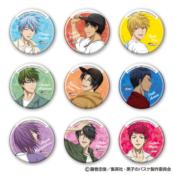 黒子のバスケ キラキラ缶バッジ（キャラポップストア A moment at the beach ver.）（全9種・ランダム） 【2026年3月上旬頃より順次お届け予定】