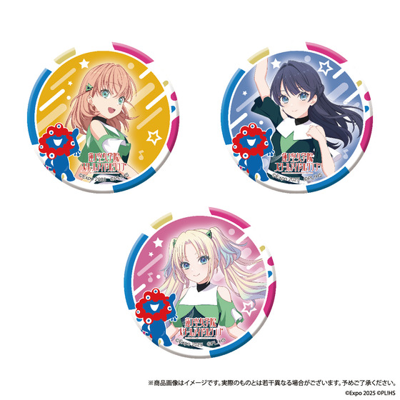 大阪・関西万博 EXPO 2025 ミャクミャクコラボ トレーディング缶バッジ（ラブライブ！蓮ノ空女学院スクールアイドルクラブ）1set3個入り