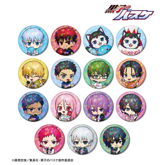 黒子のバスケ トレーディング ちびキャラ ホログラム缶バッジ(全15種・BOX・15種セット)【2026年2月中旬より順次発送】