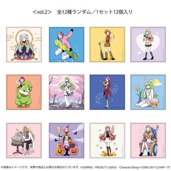 コードギアス 反逆のルルーシュ ぷちゆるコードギアスらいふSeason2　スクエア缶バッジ【全2種】