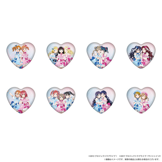 ラブライブ 中国 最推し ハート 缶バッジ μ's Aqours ラブライブ！×ラブライブ！サンシャイン!! POP UP STORE～μ's×Aqours