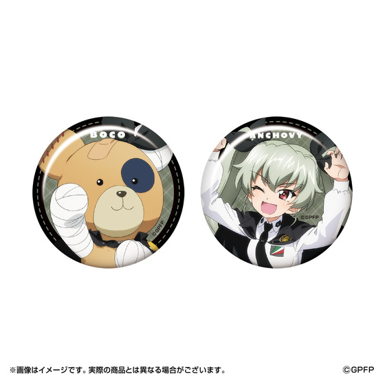 ガールズ＆パンツァー 最終章 アンチョビ＆ボコ 缶バッジセット_画像2