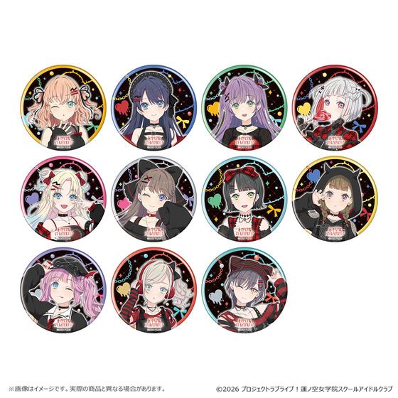ラブライブ！蓮ノ空女学院スクールアイドルクラブ POP UP SHOP～ゴシックパンクコレクション～ トレーディング缶バッジ（全11種・ランダム・3個入り） 【2026年12月下旬より順次お届け予定】