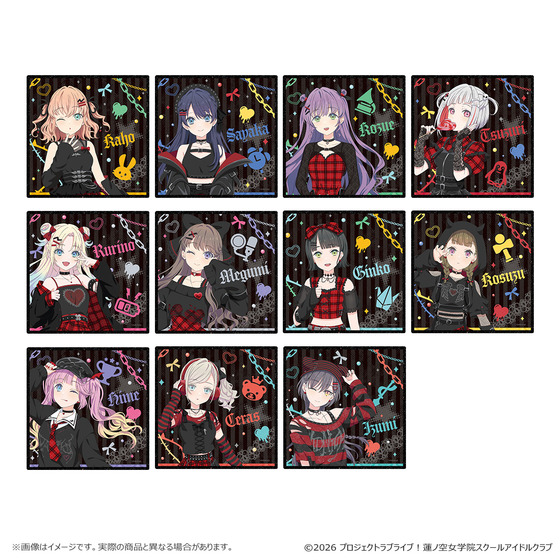 ラブライブ！蓮ノ空女学院スクールアイドルクラブ POP UP SHOP～ゴシックパンクコレクション～ アクリルグリッター色紙（全11種） 【2026年12月下旬より順次お届け予定】