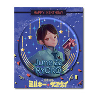 銀河特急ミルキー☆サブウェイ スタンド付き箔押し缶バッジ リョーコ【バースデー2026】_画像1